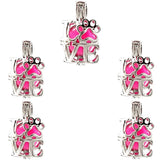10Pcs Love Charm Pearl Cage Locket Aromatherapy Diffuser Pendant Necklace Keycha