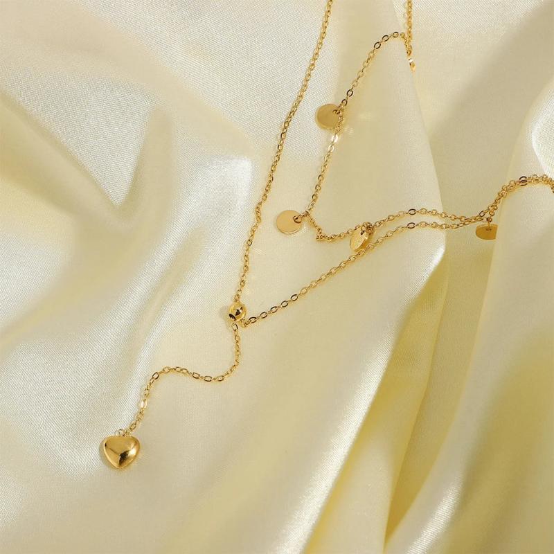 Women Necklace Heart Pendant Lady Neck Chain Adjustable Choker