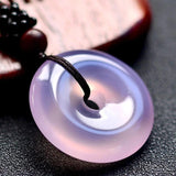Purple Jade Donut Pendant Charms Jelcedony Chalcedony Amulet Jewelry
