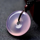 Purple Jade Donut Pendant Charms Jelcedony Chalcedony Amulet Jewelry