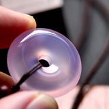 Purple Jade Donut Pendant Charms Jelcedony Chalcedony Amulet Jewelry