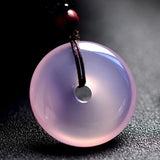 Purple Jade Donut Pendant Charms Jelcedony Chalcedony Amulet Jewelry
