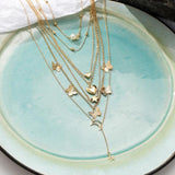 Fashionable Women's Jewelry Moon Heat Star Butterfly Pearl Necklace Set