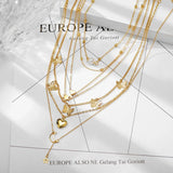 Fashionable Women's Jewelry Moon Heat Star Butterfly Pearl Necklace Set