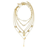 Fashionable Women's Jewelry Moon Heat Star Butterfly Pearl Necklace Set