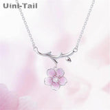 925 Tibetan Silver Pink Cherry Necklace Sweet Cherry Necklace