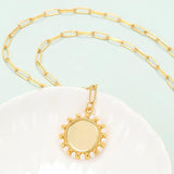 Vintage Pearl Coin Pendant Necklace Stainless Steel Choker