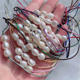 Baroque Pearl Necklace Colorful Rope Chain Choker