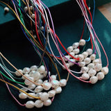 Baroque Pearl Necklace Colorful Rope Chain Choker