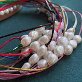 Baroque Pearl Necklace Colorful Rope Chain Choker
