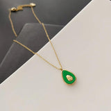 18k Plated Avocado Pendant Necklace Stainless Steel Avocado Necklaces
