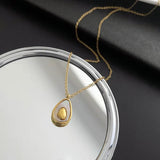 18k Plated Avocado Pendant Necklace Stainless Steel Avocado Necklaces