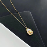 18k Plated Avocado Pendant Necklace Stainless Steel Avocado Necklaces