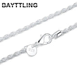 925 Silver Necklace 3mm 16-24 Rope Chain Women