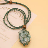 Crystal Quartz Raw Amethyst Necklace Healing Stone Reiki Pendant