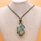 Crystal Quartz Raw Amethyst Necklace Healing Stone Reiki Pendant