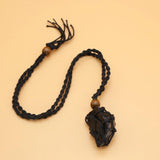 Crystal Quartz Raw Amethyst Necklace Healing Stone Reiki Pendant