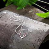 Uini-Tail 925 Tibetan Silver Antlers Necklace Deer Pendant