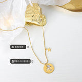 Versatile Aircraft Five-pointed Star Zircon Pendant Necklace Small Sense