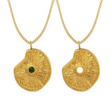 Zircon Life Eye Collarbone Necklace Titanium Steel Plated