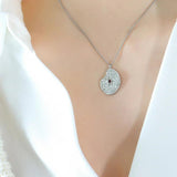 Zircon Life Eye Collarbone Necklace Titanium Steel Plated