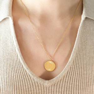 Sun Moon Face Necklace Titanium Steel Plated 18k