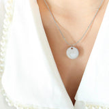 Peach Heart Sea Shell Pendant Titanium Steel Collarbone Chain
