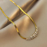Green Stone Stainless Steel Necklace for Women