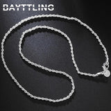 925 Sterling Silver 2MM Rope Chain Necklace 16-30 Inches