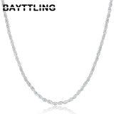 925 Sterling Silver 2MM Rope Chain Necklace 16-30 Inches