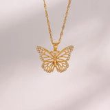 Zircon Stone Butterfly Pendant Necklace Women Choker