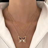 Butterfly Necklace Magnetic Suction Couple Pendant Collarbone Chain