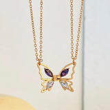 Butterfly Necklace Magnetic Suction Couple Pendant Collarbone Chain