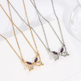 Butterfly Necklace Magnetic Suction Couple Pendant Collarbone Chain