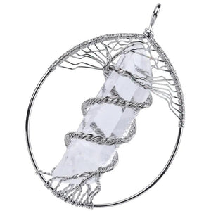 Natural Clear Rock Quartz Pendant Healing Rough Crystal Stone Pendant