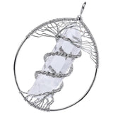 Natural Clear Rock Quartz Pendant Healing Rough Crystal Stone Pendant