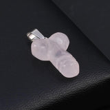 2pcs Opal Grey Agate Jade Stone Charms for DIY Necklaces