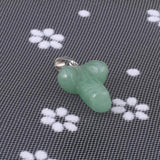 2pcs Opal Grey Agate Jade Stone Charms for DIY Necklaces