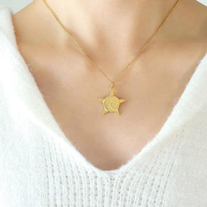 French Spring Ins Five-Pointed Star Sun Moon Necklace Female Clavicle Chain