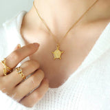 French Spring Ins Five-Pointed Star Sun Moon Necklace Female Clavicle Chain