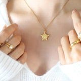 French Spring Ins Five-Pointed Star Sun Moon Necklace Female Clavicle Chain