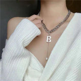 316L Stainless Steel Hiphop Double-sided Cuban Letter B Pendant Necklace