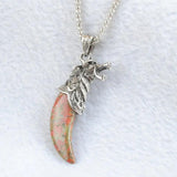 Tigers Eye Amethyst Stone Wolf Tooth Pendant Necklace Copper Amulet Luck Jewelry