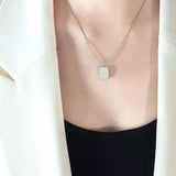 18k Block Letter Pendant Necklace Titanium Steel Plated