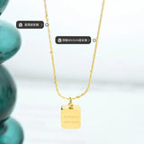 18k Block Letter Pendant Necklace Titanium Steel Plated
