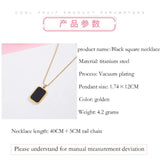 Titanium Steel Rectangular Pendant Necklace for Women