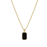 Titanium Steel Rectangular Pendant Necklace for Women
