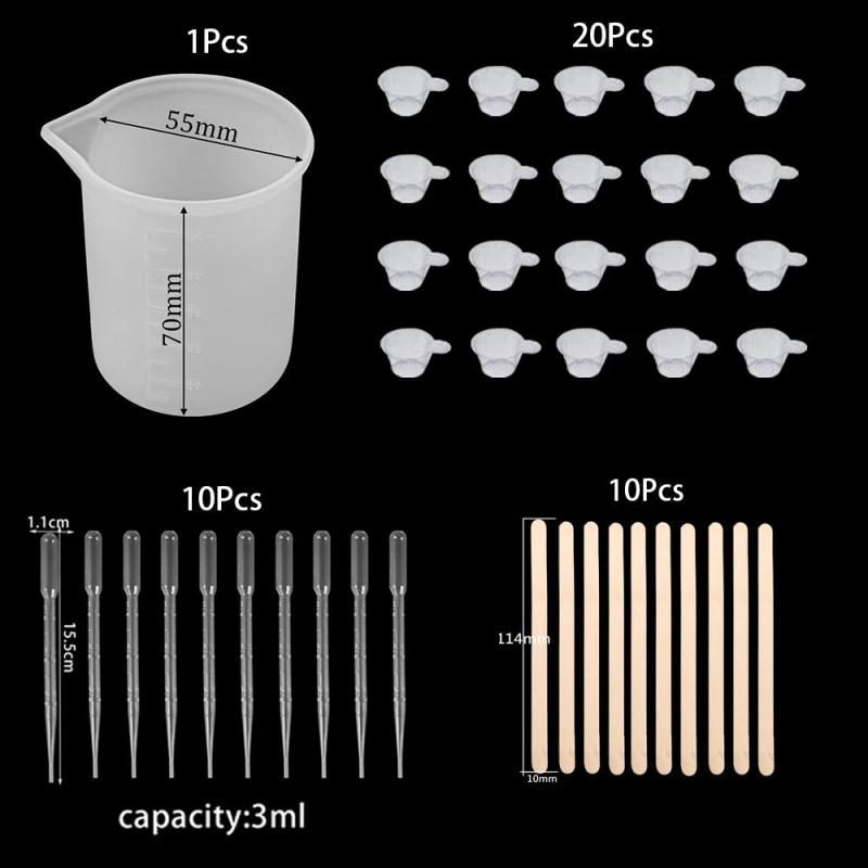Resin Mold Tool Kit Disposable Cups & Spoons UV Epoxy Casting Jewelry Making