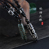 9 Eye Tibet Dzi Pendant Choker Necklace Natural Stone Fashion Style