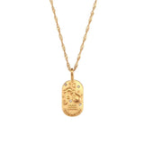 Zircon Constellation Necklace Stainless Steel Oval Pendant